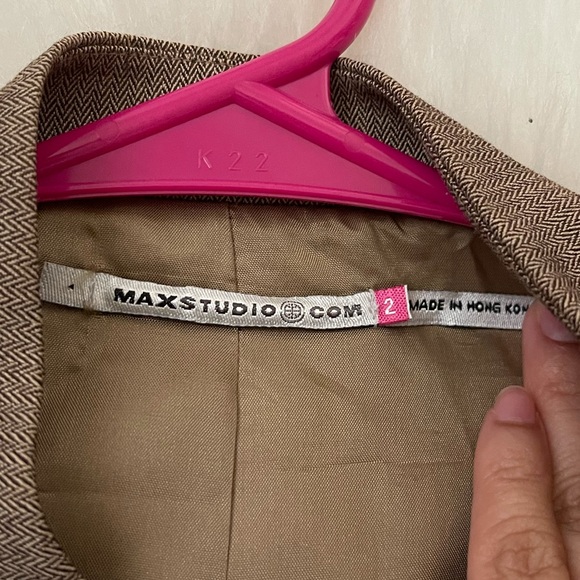 Vintage Tan Brown Coat Blazer Max Studio - Picture 7 of 9